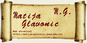 Matija Glavonić vizit kartica